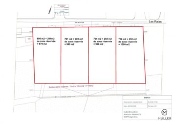 Terrain à Buttes - Exceptionnel : Grand terrain pour villa individuelle - Plan d'implantation des parcelles avec surfaces